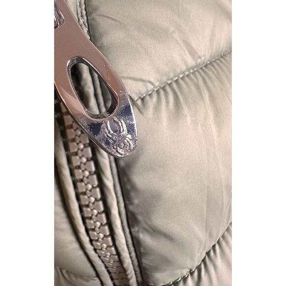 Spyder Boundless Hooded Full Zip Puffer Parka Jacket Youth XL Womens XS Olive - Picture 12 of 16